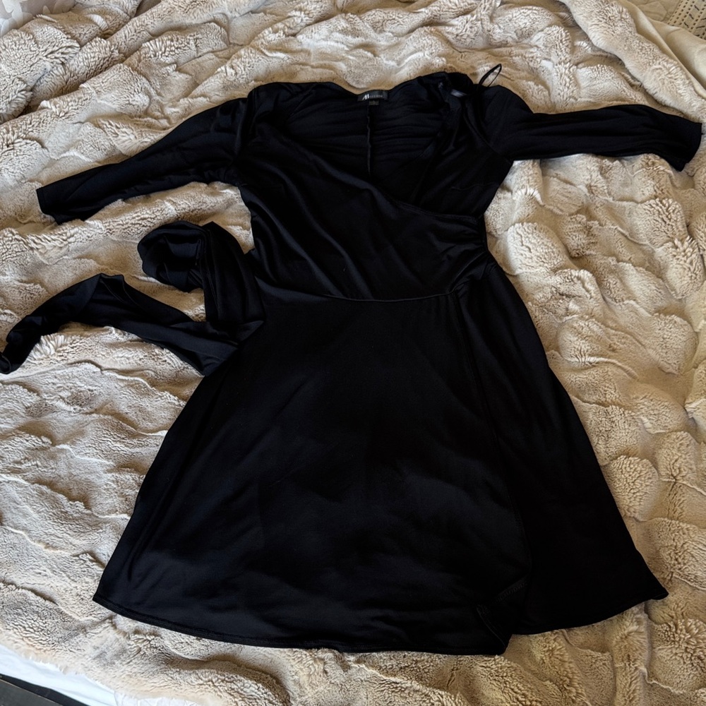 AB Studio Black Long Sleeve Dress
